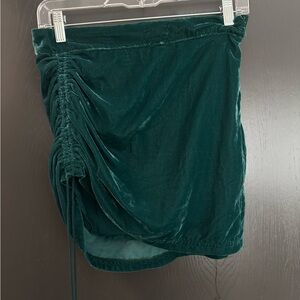 Free People Dark Green Velvet Skirt